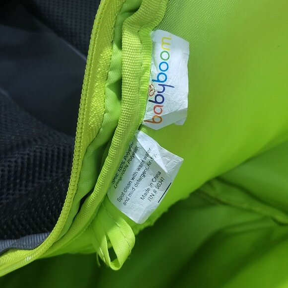 BB Gear Diaper Backpack Bag Gray Lime Green Zipper Accents - Picture 12 of 16